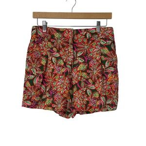 J. Crew Pink and Green Paisley Print Shorts